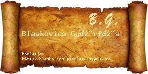 Blaskovics Gyárfás névjegykártya
